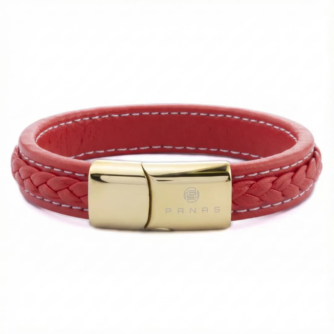 Brazalete de Cuero Pasión Dorada