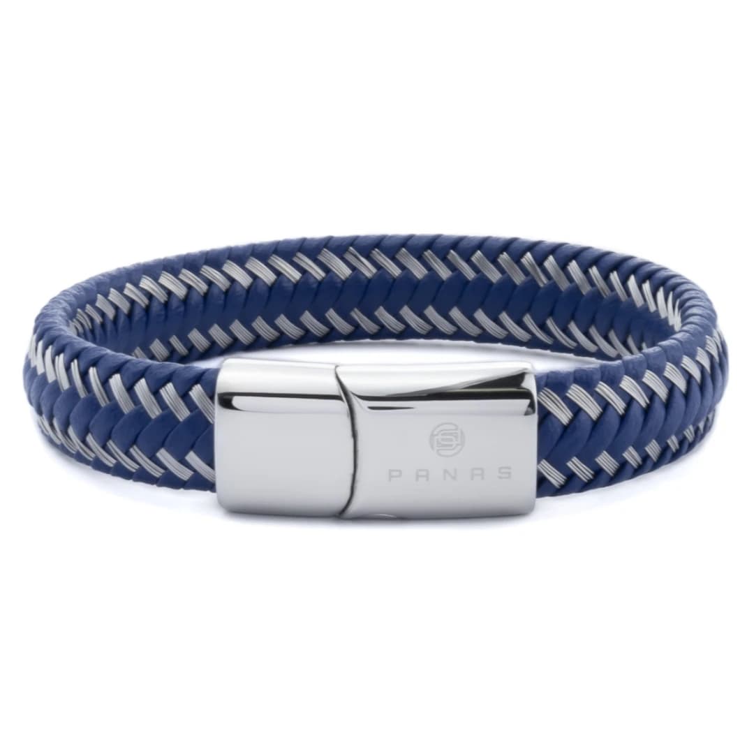 Brazalete de Cuero Marea Plateada