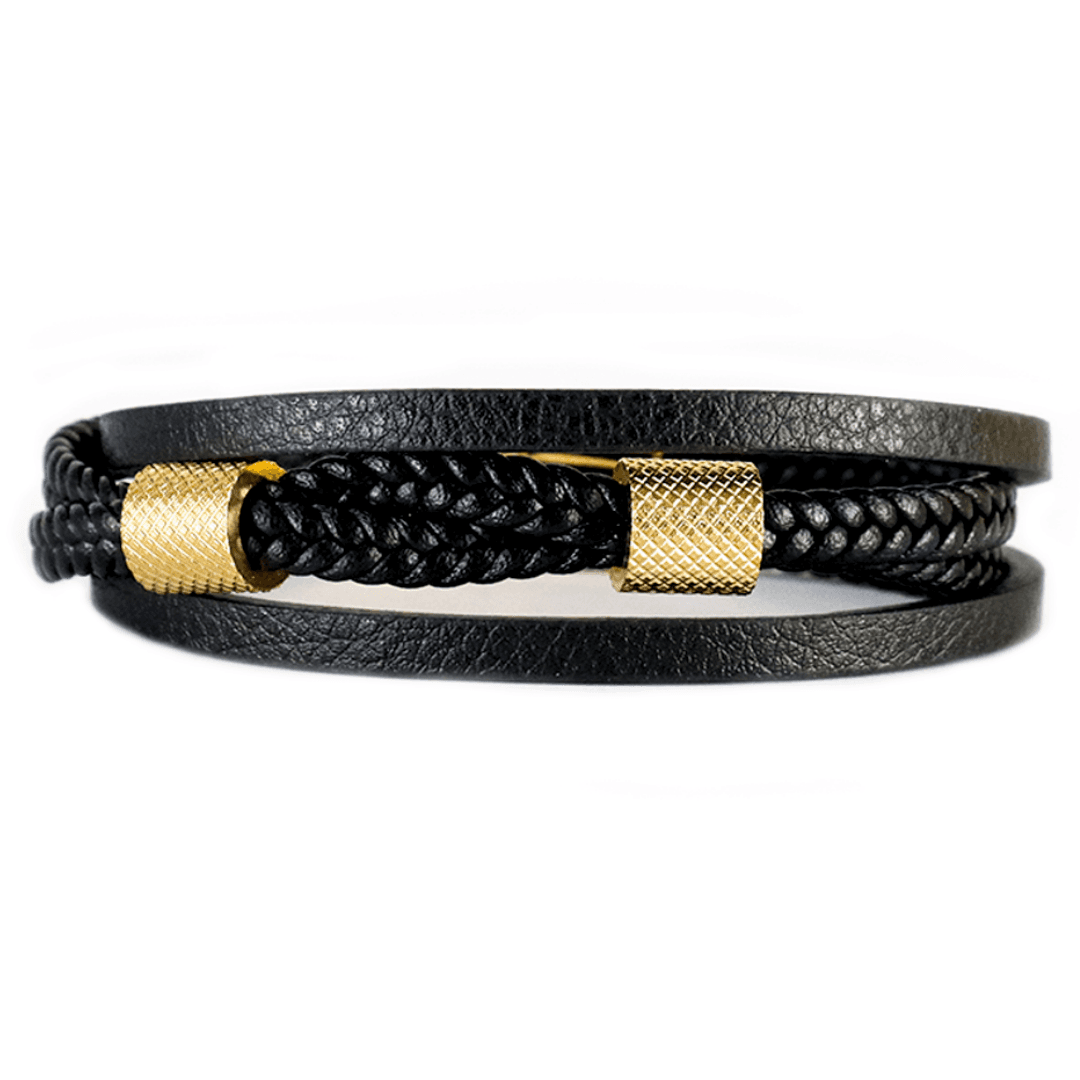 Brazalete de Cuero Lazo de Tres Hebras