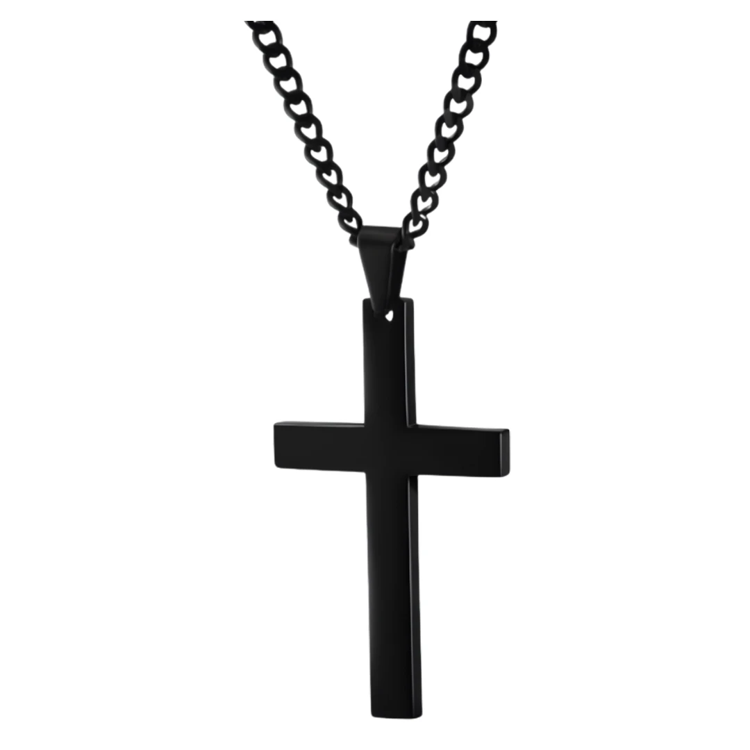 Cadena Cruz Esencial Negra