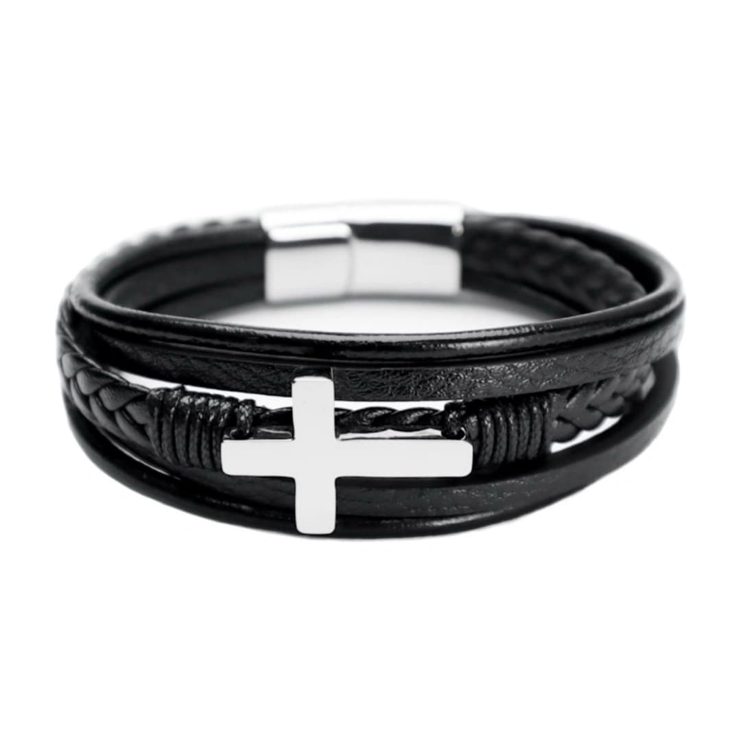 Brazalete Cruz Fusión Plateado