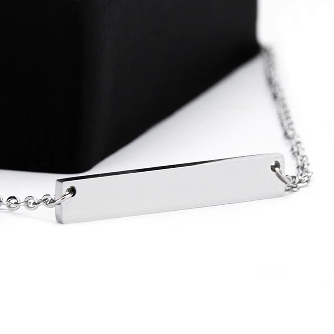 Cadena Placa Horizon Plateada